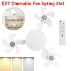 E27 LED Ceiling Fan Light w/Remote Control – 3-Head Drone Style Hanging Fan