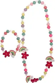 [SHERCHPRY] Cute Girls Necklace Set Rainbow Jewelry Beaded Necklace Bracelet Kit Boys and Girls Jewelry