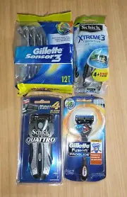 Gillette Sensor 3 Fusion Proglide Schick Xtreme3 Quattro Razor Blade lot RRP $60