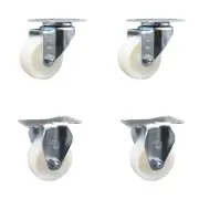3 Inch Nylon Wheel Swivel Top Plate Caster Set with 2 Rigid Service Caster