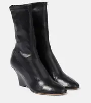 [Khaite] Khaite Apollo wedge leather ankle boots AU 9.5 black