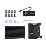 Metal Armor Case Shell Box W/ Dual Fan Heatsink For Raspberry Pi 4 Model B 4B D