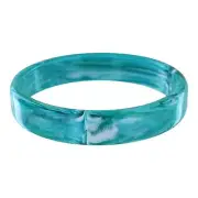 Green Round Shiny Marbled Lucite Bangle Bracelet Ladies Large Size