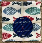 Cynthia Rowley Blue Red Green Fish MELAMINE Appetizer Plates Set Of 6