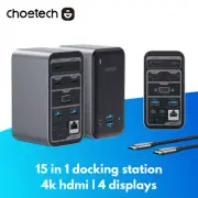 15 in 1 USB Type-C Super Docking Station Hub 4K HDMI Video 1000Mbps 4 Displays