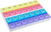 EZY DOSE Monthly 28-Day Pill Case, Medicine Planner, Vitamin Organizer Box, and
