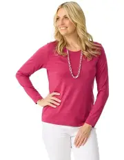 [Fella Hamilton] Hedrena Classic Long Sleeve Tee in Sangria