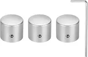 uxcell 3 Pcs Aluminium Potentiometer Knobs, 1/4" (6mm) Universal Volume Tone Control Knobs for Guitar, Bass, 15/16" Silver