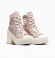 CONVERSE OrthoLite Chuck 70 De Luxe Heel Satin High Top Shoe Sz7.5 Neutral/Egret