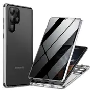 Shockproof Case for Samsung Galaxy S23 Ultra Anti-Peep Metal Tempered Glass Phone Case