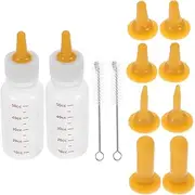 DINHEAROM 2Set Pet Nursing Bottles for Puppies and Kittens Lightweight and Durable Feeding Supplies Safe Material for Newborn Animals Kit
