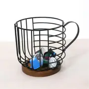 Coffee Filter Holder With Lid, Coffee Filters Storage, Wooden Coffee Filter Container Basket, Round