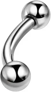 [Pierced Owl] Large Gauge Internally Threaded Curved Barbell in 316L Stainless Steel - Sold by Piece - 12GA (2mm) to 00GA (10mm)
