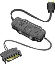 Mini ARGB PC Fans Controller Kit, 5V 3Pin ARGB Connector Light Stripe Remote Controller, SATA Power Supply Computer ARGB Fans Hub Control (Black)