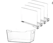 Pack of 4 Shelf Dividers with Storage bin | Clear Acrylic Shelf Dividers for Clo