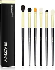 BAZNY Eyeshadow Brush Set, 6 Pcs Professional Eye Makeup Brushes for Eyeshadow Eyebrow Concealer Blending and Shading, Premium Soft Synthetic Bristles and Wood Handle