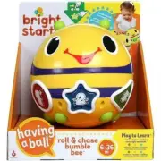 ROLL&CHASE BUMBLE BEE EDUCATIONAL COLOR NUMBER SHAPE PLAY TO LEARN BABY TOY