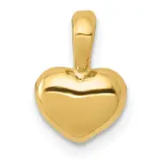 14K Yellow Gold Polished Domed Heart Charm