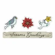 Sizzix Framelits Die Set 7PK w/Stamps - Christmas in Color Item #661631 Jen Long
