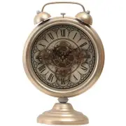 NEW Eddison Twin Bell Gold Metal Moving Gears Clock Desk Clock, 52cm