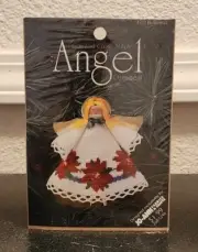 Designs for Needle Angel Poinsettia #1452 Cross Stitch Kit Clothespin