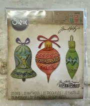 Tim Holtz *WHIMSY DECOR* Sizzix 22-pc Metal Dies 663102 Christmas RARE *NEW*