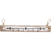LVD Reclaimed Wood Rustic Wall Mounted Hooks Small 44x5.5cm