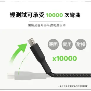 【公司現貨 免運】美國 貝爾金 Belkin 原廠 60W USB-C 對 USB-C  編織充電傳輸線 Type-C