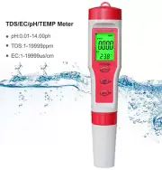 PH EC Conductivity TDS Temp 4 in 1 Meter Digital LCD Water Quality Tester ATC