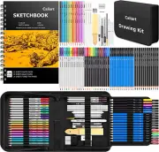 176-Piece Art Supplies Kit with Sketch Book and Various Pencils