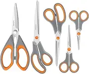 Asdirne Kitchen Scissors Set, Knife-Grade Stainless Steel, TPR Comfortable Handle All Purpose Scissors, Include One Poultry Shears and Four Different Sizes of Cooking Scissors, Perfect Kitchen Partner