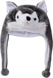 KESYOO Kids Husky Hat Plush Animal Hat Wolf Costume Winter Hat Warm Children Hat Headwear Christmas Xmas Gift
