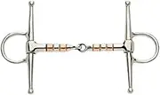 Lorina Copper Roller Full Cheek Jointed Snaffle (UK Size: 6in) (Silver/Copper)