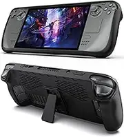 Kickstand Protective Case for Steam Deck,TPU Soft Cover Protector Case Cover with Foldable Stand,Accessories Compatible with Steam Deck,Shock-Absorption,Anti-Slip and Anti-Scratch Design