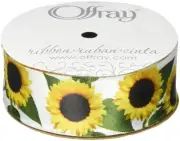 Berwick Offray 930432 Fields Sunflower Print Ribbon