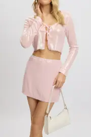 Pink Sequins Skirt High Waisted Mini - Size 16XL, Women's Mini Skirt