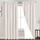 Linen Textured 100% Blackout Curtains for Bedroom Waterproof Room Darkening