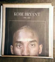 Kobe Bryant Los Angeles Times LA Lakers Tribute Newspaper
