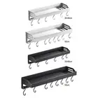 Kitchen Wall Shelf with S Hook Spice Rack Wall Mount Modern Rustproof Bathroom
