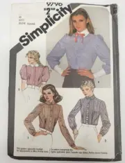 Simplicity 9796 Misses Button Down Shirt Size 10 Sewing Pattern vintage