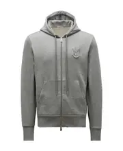Monogram Zip-Up Hoodie S,L grey