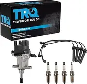 TRQ Ignition Kit Distributor Spark Plugs Wire Set Compatible with 2002-2004 Nissan Frontier Xterra