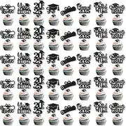 Graduation Cupcake Toppers 2025 Graduation Decorations Class of 2025 Cupcake Picks Graduation Cupcake Toppers 2025 Cupcake Toppers Graduation Party Decorations 2025 (40Pcs Black Glitter)