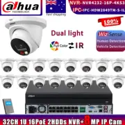 Dahua NVR4232-16P-4KS Dual Light WizSense Color 8MP IP Camera CCTV Systems lot