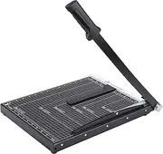Paper Cutter Guillotine, 15 Inch Paper Cutting Board, 12 Sheets Capacity, Heavy Duty Metal Base, Dual Paper Guide Bars, Professional Paper Cutter and Trimmer for Home, Office (15'' Bright black)