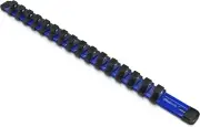 Olsa Tools 1/2-Inch Drive Aluminum Socket Organizer Socket Holder Blue