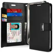 Goospery For Apple iPhone 15 Pro Max Rich Diary Wallet Flip Case Leather Card Slots Magnetic Cover (Black)