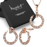 Boxed Dazzling Paradigm in Circle Rose Gold Set Embellished with SWAROVSKI® Crystals