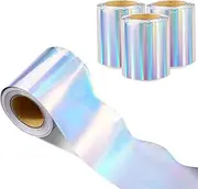99 Feet Iridescent Bulletin Board Borders Holographic Scalloped Rolled Border Trim Iridescent Classroom Decorations for Iridescent Birthday Wedding Back to School Party Decorations Supplies,3 Rolls