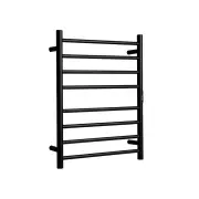 Hotwire Heated Towel Rail - Round Bar (H700mmxW530mm) with Timer - Black